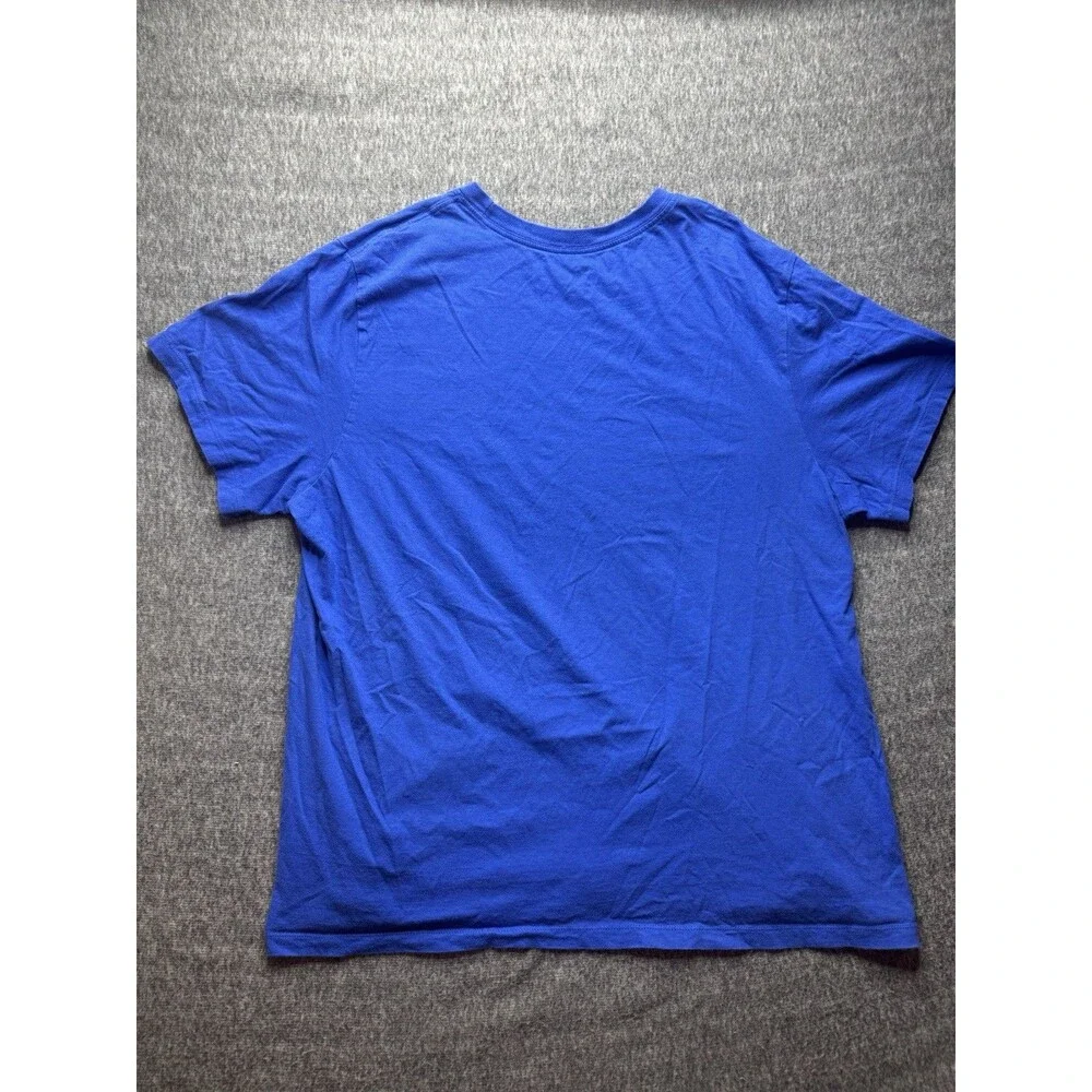 Nike Shirt Mens XXL Blue Short Sleeve Crewneck Tagless Cotton Sports Logo Tee